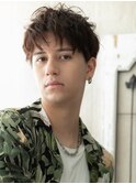 束感斜めバング爽やかツーブロック無造作マッシュパーマe新所沢