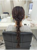 ロングヘア×編みおろしアレンジ