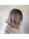 外ハネボブ×ハイトーングレージュ ダブルカラー トリートメント