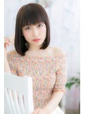重軽MIX☆厚めバンググレイアッシュツヤ髪ぶつ切りボブb1