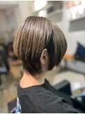 大人可愛いダークアッシュグレージュ透明感カラー白髪ぼかし