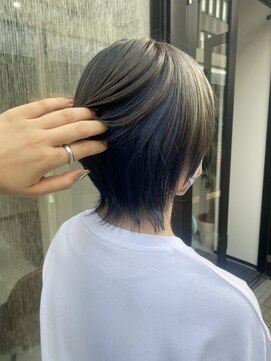 エクラヘア(ECLAT HAIR) ショートウルフ×サファイアインナーカラー