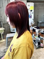 ライラ(Lyla)&nbsp;guest hair レッドカラーボブルフ　下北沢　ウルフ