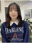 インナーカラー/シースルーバング/ピンクベージュ/韓国風