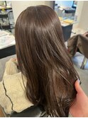 シアーブラウンカラー　ツヤ髪スタイルニュアンスカラー