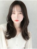 透明感のある黒髪/韓国風巻き似合わせレイヤーロング