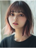 ピンクインナーカラー ナチュラルレイヤー/髪質改善