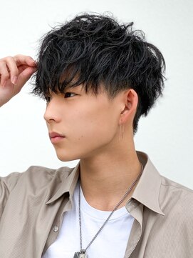 エルマーク 堺東(L-MARK) シャドウパーマメンズカットスパイラルパーマツイスパ波巻き