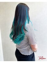 ネウィ 大分中央町店(newi)&nbsp;ブルーグリーンの夏映えインナーカラー