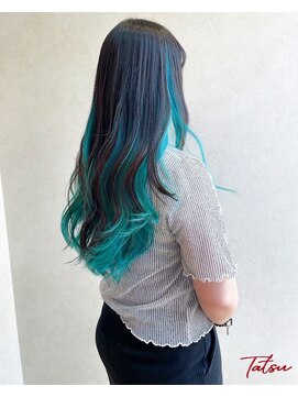 ネウィ 大分中央町店(newi) ブルーグリーンの夏映えインナーカラー