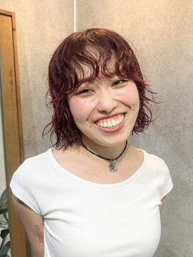 マージュ ギンザ(marju GINZA) ブリーチなしダブルカラーで作る深めワインレッドカラー