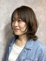 ウル(Ulu.) 30代40代大人可愛いひし形ふんわりウルフレイヤーボブ x前髪あり