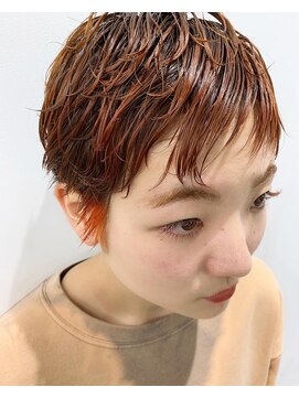 レコ 渋谷(LECO) オレンジ×もみあげカラー