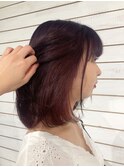 【渋谷カラーBeee/安部 郁美】インナーカラーワインレッド