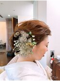北海道神宮 結婚式 白無垢 洋髪 生花