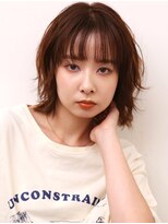 ヨファヘアー 岡本店(YOFA hair)&nbsp;似合わせカット薄め前髪マチルダボブベースピンクベージュ0904