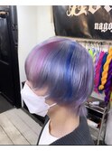 ユニコーンカラー ハイトーン メッシュ