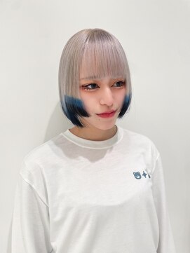 ハイブ 金沢(Hive) ボブ姫カット エンドカラーブルーブラック