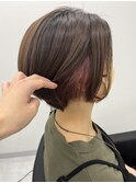 .ピンクイヤリング×short style.