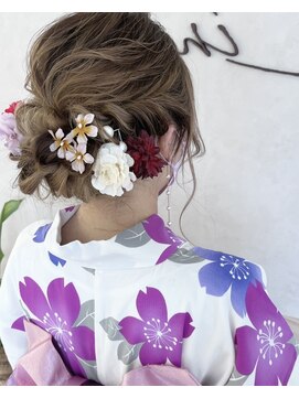 リンク(Link) ヘアセット/浴衣ヘア/シニヨン/シニヨンアレンジ/ふわふわヘア