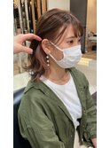 【ミディアムボブ＋イヤリングカラー】
