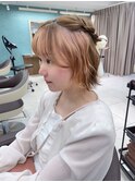 ハーフアップ編み込みアレンジ
