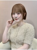 前髪顔まわりボブレイヤーボブ顔まわり縮毛矯正haruhi