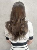 ホワイトグレージュミニウルフチェリーブラウンデジタルパーマ