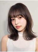 マロンブラウン/ショコラブラウン/前髪こなれミディ/秋色