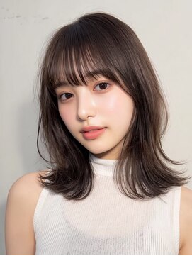 リンク(Link Hair&Spa) マロンブラウン/ショコラブラウン/前髪こなれミディ/秋色