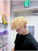 ケアブリーチパーマ波巻きスパイラルハイトーン抜きっぱなし