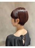 ショート×ショートボブ×丸みショート×くびれヘア×前髪あり