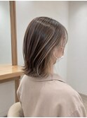 外ハネ質感◇ハイライト×切りっぱなしボブ