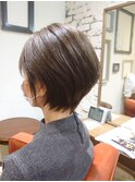 丸みショートボブ  グレイヘア☆オシャレ染め
