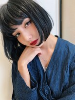 ユー(juu.)&nbsp;《juu.》地毛風navy black×ワンホンボブ