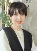 黒髪スッキリショート/前髪あり/表参道/30代40代50代