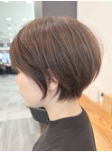 大人ラフウェーブ20代30代40代ボブブラウンスウィングショート