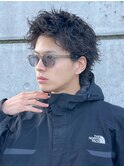 スパイキーショートツイストスパイラルパーマメンズマッシュ