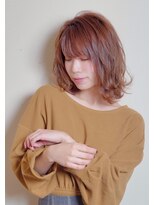 スパイス(SPICE) ミディアムウェーブ巻きオレンジベージュフェイスレイヤー