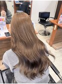 【ヘーゼルベージュ】#ブリーチなしダブルカラー#透明感カラー