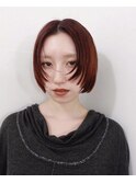 ブリーチなしダブルカラーワインレッド