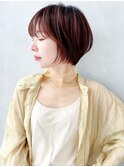say.こなれミディ前髪イメチェンショートボブハイライトベージュ