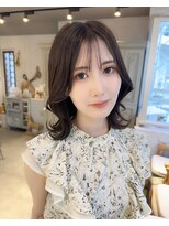 カシュカシュ 表参道(cache cache) くびれヘア韓国ボブ外ハネボブシースルーバング前髪カット