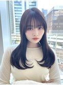 レイヤーカット韓国ヘアぱっつん前髪 YU-18
