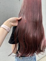 アチーブ ヘア デザイン(achieve hair design) ブリーチダブルカラーワインレッドスーパーロング艶髪ヘア
