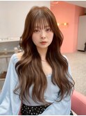 韓国ヘア/エクステ/羽エク/前髪あり/顔まわりカット