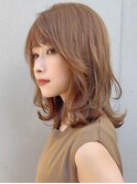 チェリーブラウン斜めバングホワイトグレージュ#285f0612