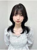 顔まわりレイヤー 艶カラー 暗髪 韓国風 髪質改善 福岡美容室