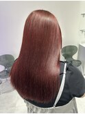 レッドカラーブリーチなしダブルカラー成増