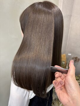 ファビ 渋谷(Fab) くびれヘア/暗めカラー/アプリコットオレンジ/縮毛矯正